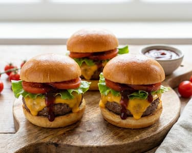 Mini Cheeseburger mit BBQ-Sauce