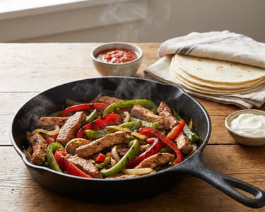 Saftige Schweinefleisch-Fajitas mit Paprika