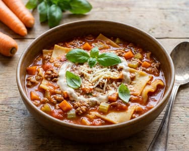 Plant based Lasagne-Suppe