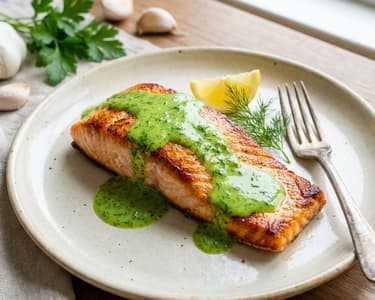Lachs mit Petersiliensauce