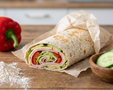 Wrap aus hausgemachten Dinkel-Tortillas