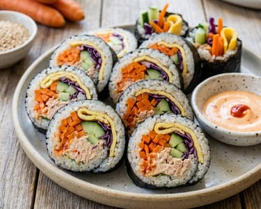 Kimbap mit Thunfisch und knackigem Gemüse