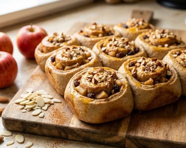 Vollkorn-Apfelschnecken mit Zimt & Mandeln