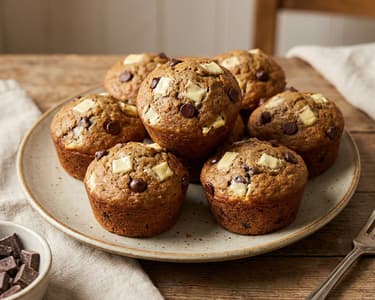 Bananen-Schoko-Muffins mit weißer Schokolade