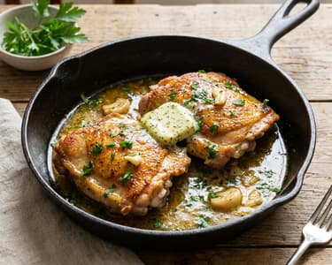 Hähnchenschenkelsteaks mit Kräuterbutter