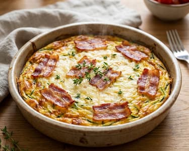 Zucchini-Frittata mit Käse und Speck