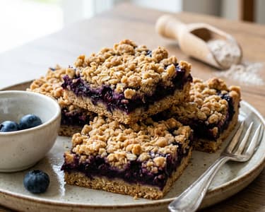 Heidelbeer-Kuchen-Schnitten mit Dinkelvollkorn