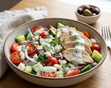 Greek Salad with Chicken | Protein-Rich & Fresh