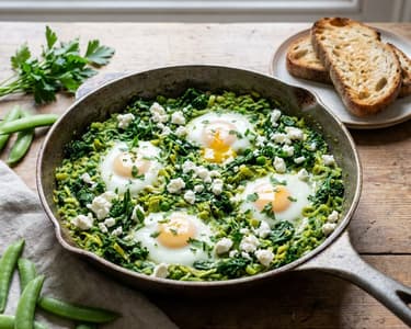 Green Shakshuka with Zucchini and Feta