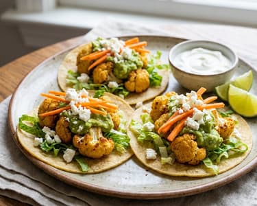 Blumenkohl-Tacos mit Feta und Avocado