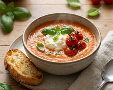 Suppe aus gerösteten Tomaten