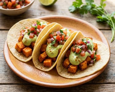 Süßkartoffel-Tacos mit Cayenne-Pfeffer