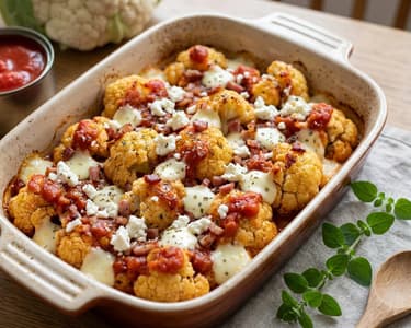 Gratinated Cauliflower with Tomatoes and Cheese | Low-Carb Delight