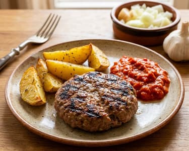 Pljeskavica mit Ajvar | Saftiger Balkan-Klassiker
