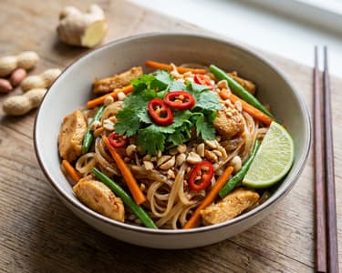 Veganes Pad Thai mit “Hähnchen”