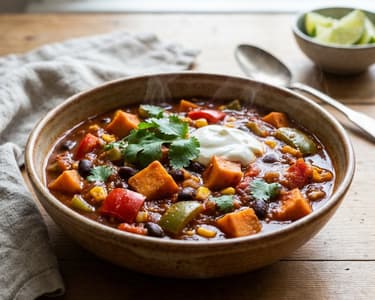 Chilli con verduras mit Süßkartoffeln | Vegan & Herzhaft