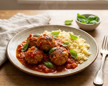 Putenbällchen mit Couscous | Schnelles Mittagessen