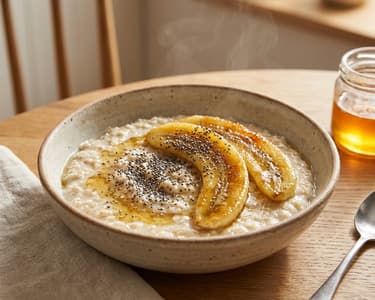 Haferbrei mit karamellisierter Banane