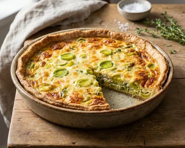 Savory Leek Quiche with Spelt Crust