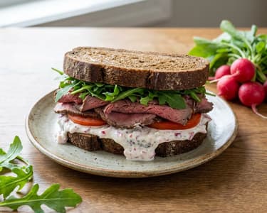 Roastbeef-Sandwich mit Radieschen-Dip | Proteinreich & Frisch