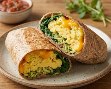 Breakfast Wrap with Zucchini and Baby Spinach