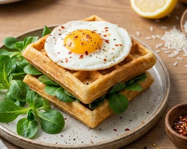 Savory Rice Waffle Sandwich