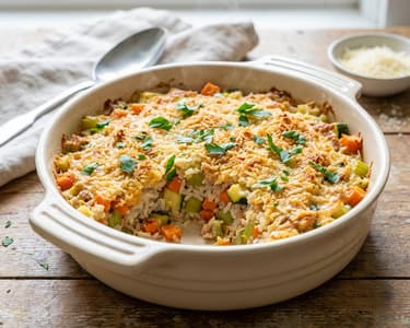 Baked Tuna with Rice and Vegetables