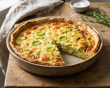 Savory Leek Quiche with Spelt Crust