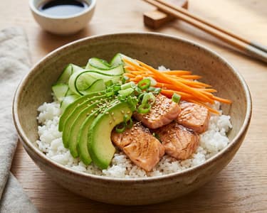 Japanese Rice Bowl with Salmon