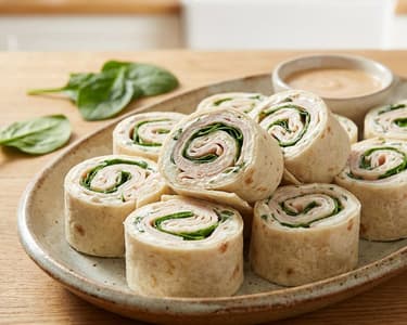 Turkey Tortilla Rolls with Spinach and Cream Cheese