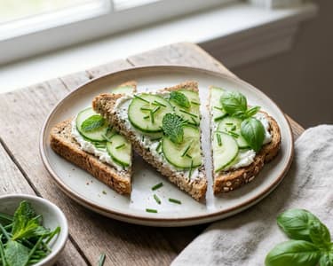 Refreshing Cucumber Sandwiches with Herb Goat Cheese Cream