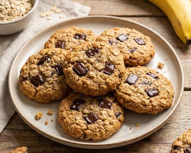 Bananen-Haferflocken-Kekse mit Schokolade