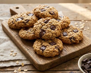 Bananen-Haferflocken-Kekse mit Schokolade | Gesunder Snack