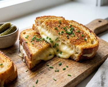 Gourmet Grilled Cheese Sandwich mit drei Käsesorten