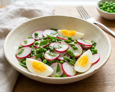 Frühlingshafter Radieschensalat mit Eiern