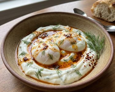 Türkische Eier (Çılbır) mit Chili-Butter