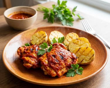 Gegrilltes Hähnchen in roter Marinade