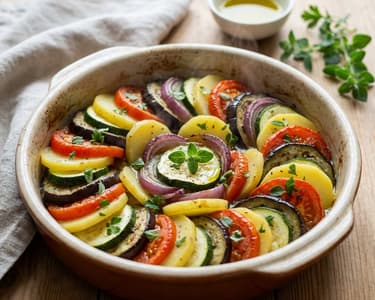 Ikarian Briam | Griechisches Ofengemüse mit Feta