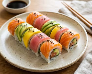 Rainbow Sushi Roll | Make colorful sushi rolls at home