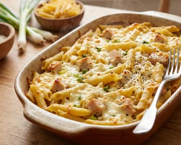 Nudelauflauf mit Hüttenkäse