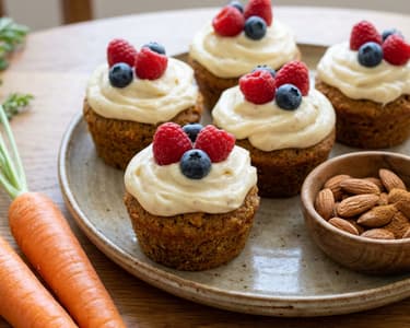 Möhren-Grieß-Cupcakes
