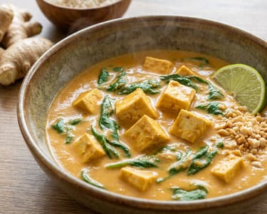 Erdnussbutter-Curry mit Kokosmilch & Tempeh