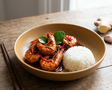 Garnelen mit Tamarindensauce