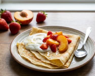 Frühstücks-Crêpes mit Obst und Joghurt