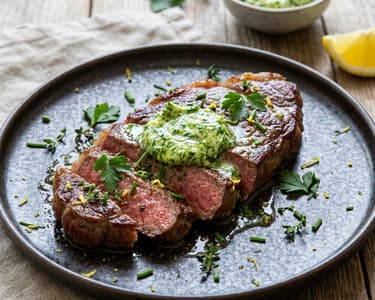 Wagyu Steak mit Frühlingskräuterbutter