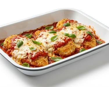 Parmesan-Hähnchen mit Mozzarella & Tomatensauce