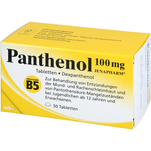 Panthenol 100 mg JENAPHARM Tabletten zur Behandlung von Entzündungen