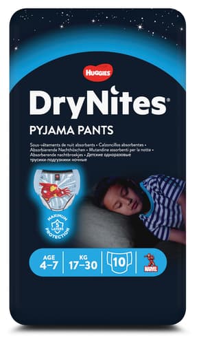 Für Jungen 4-7 Jahre DryNites saugfähige Nachtwindeln bei Bettnässen 17-30 kg 