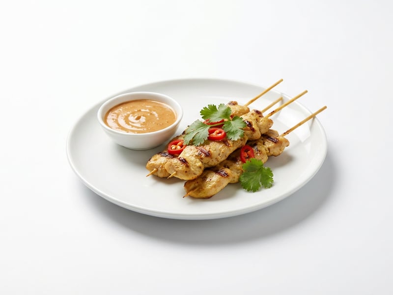 Hähnchen-Satay mit Erdnusssauce
