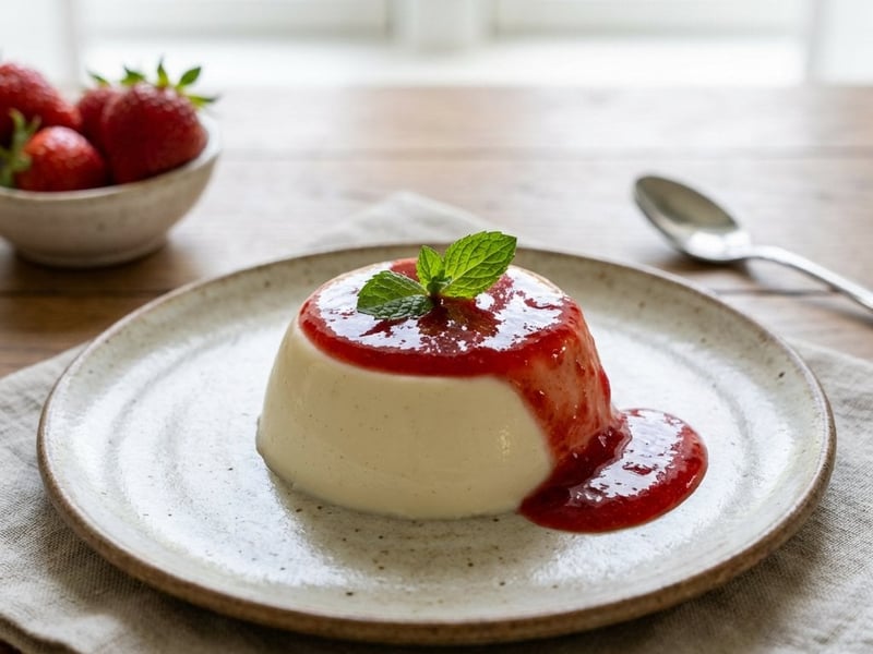 Panna cotta mit Erdbeeren